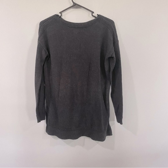 Old Navy Women's Small Long Dark Gray Sweater Cotton Blend Round Neck Oversized - Picture 7 of 15